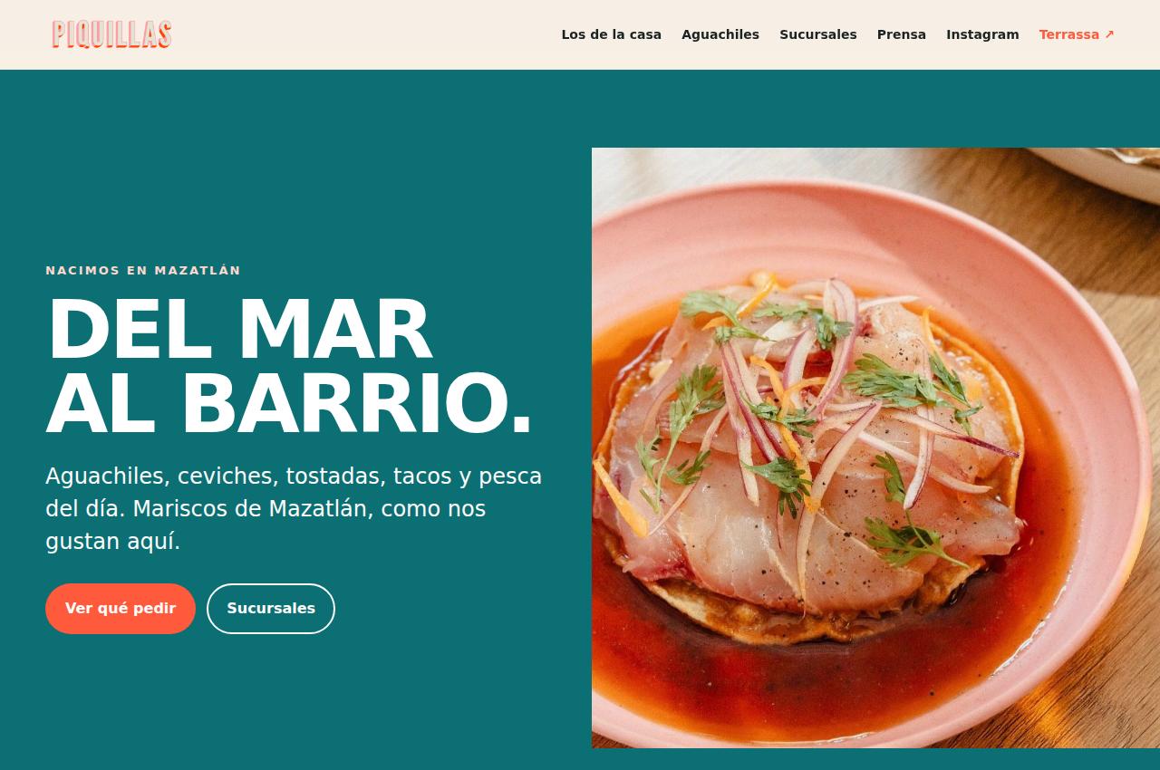 Captura del sitio publicado piquillas.com